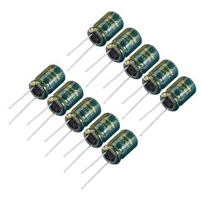 uxcell Aluminum Radial Electrolytic Capacitor Low ESR 220uF 63V 105 Celsius 3000H Life 10x16mm High Ripple Current Low Impedance 10pcs Green