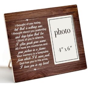 Nurawo Sympathy Gifts Remembrance Gift Memorial Picture Wooden Frame in Memory of Loved One Gifts (4x6 Inch Photo)