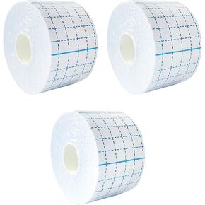 3 Rolls Non-Woven Cover Roll Stretch Tape, Dressing Retention Tape, Non-Woven Adhesive Bandages with Ease Release Backing, Breathable Bandage Tape, 2 Inch x 10.94 Yard Each