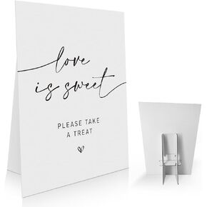 Love is Sweet Sign for Dessert Table 8 x 11 Inch, Minimalistic Sign for Bridal Shower, Table Sign for Wedding, Dessert Table Sign-WDS04
