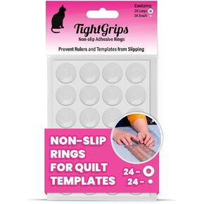 TightGrips Non-Slip Grips for Quilt Templates - 48 Pieces Total - 24 Large & 24 Small
