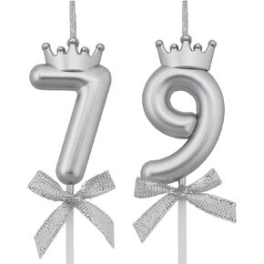 79 97 Birthday Candles, 79th 97th Cake Candles, Pink Birthday Number 79 97 Candles Cake Topper Decorations for Party Men Women