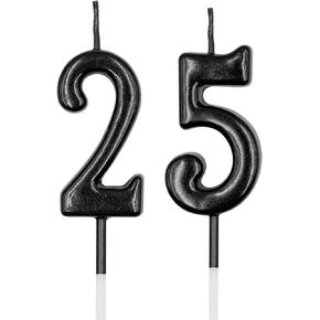 25th & 52nd Birthday Candles, Rose Gold Number 25 52 Candle for Cake, Happy Birthday Cake Topper Decoration for Birthday Anniversary Celebration Party Supplies