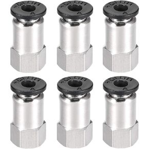 uxcell Push To Connect Tube Fitting Adapter 4mm Tube OD X M5 Female Straight Pneumatic Connecter Connect Pipe Fitting 6pcs