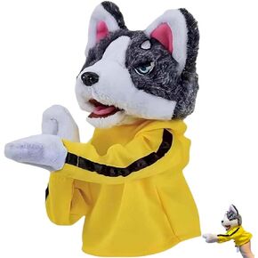 Kung Fu Husky, Punching Puppet, Dog Hand Puppet - Boxing Puppets, Kung Fu Animal Toy Husky Gloves with Sounds and Boxing Action, Boxing Puppet for Kids & Gifts.