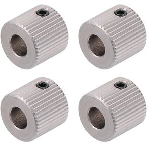 iplusmile 3d Printer Parts & Accessories, 40 Teeth Drive Gear Extruder Pulley Extruder Wheel Gear 40 Teeth Bore Stainless Steel Drive Gear for 3d Printer (4pcs, 5mm) Longer Lk5 Pro