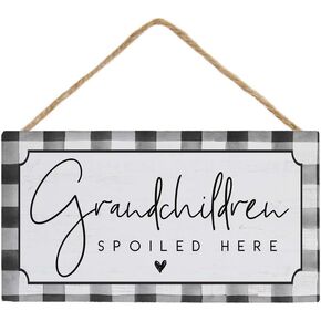 Simply Said, INC Petite Hanging Accents, Grandchildren Spoiled Here- 5.5" x 6.5" Wood Sign PHA1311