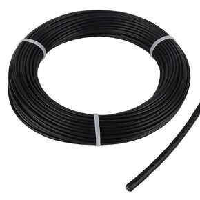 SOUJAP 1/8 Inch 164 Feet Black Vinyl Coated Wire Rope, 7x7 Strands Construction 304 Stainless Steel Cable Wire Rope for Railing System Decking