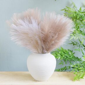 19" 40pcs Small Boho Flowers Faux White Pampas Grass Fluffy Feathers Artificial Dried Flowers Floral Centerpieces for Tables Wedding Flowers Bouquet Vase Filler Home Party Decorations Forlaoers
