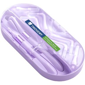 Portable Box Interdental Brush, Soft Dental Brush of Teeth Cleaning Tools for Effective Plaque Removal, L-Type+I-Type Head Interdental Brushes Between Teeth, 18 Count 0.8mm Mixed Pack. (Violet)