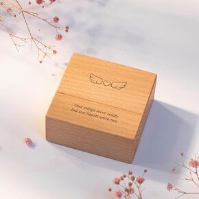 Handmade Beech Wood Small Keepsake Urn - Mini Cremation Urn for Human or Pet Ashes - Cremation Pet Urns for Dogs Ashes, Small Urn for Ashes, Brown