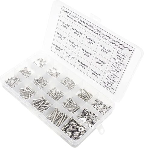 560 قطعة #2-56 #4-40 #6-32 UNC الفولاذ المقاوم للصدأ زر رئيس المقبس غطاء مسامير عرافة المكسرات شقة غسالات مجموعة متنوعة in Kuwait