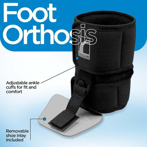 Ossur Foot-Up Drop Foot Brace | Ankle-Foot Orthosis (AFO) for Drop Foot Support | Lightweight, Adjustable Wrap for All-Day Comfort | Breathable Material for All Day Walking | (Black, Large) in Saudi Arabia