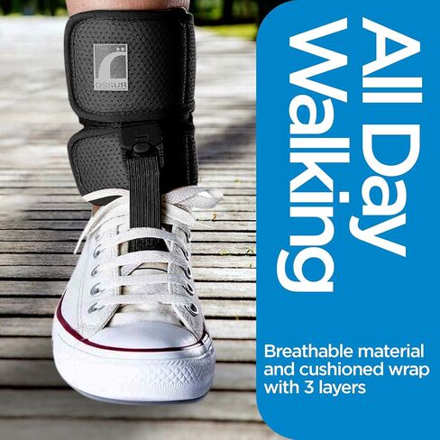 Ossur Foot-Up Drop Foot Brace | Ankle-Foot Orthosis (AFO) for Drop Foot Support | Lightweight, Adjustable Wrap for All-Day Comfort | Breathable Material for All Day Walking | (Black, Large) in Saudi Arabia