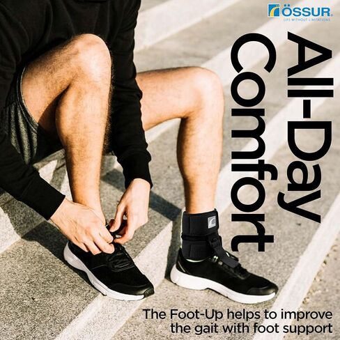 Ossur Foot-Up Drop Foot Brace | Ankle-Foot Orthosis (AFO) for Drop Foot Support | Lightweight, Adjustable Wrap for All-Day Comfort | Breathable Material for All Day Walking | (Black, Large) in Saudi Arabia