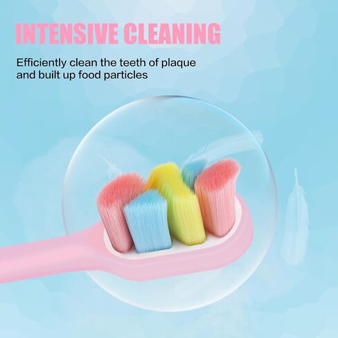 6 Pieces Individually Wrapped Extra Soft Toothbrush for Sensitive Teeth & Gums - Gum Care Toothbrush with 4000 Ultra-Soft Bristles, Compact Small Head (Macaron Color) in Saudi Arabia