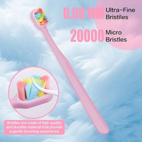 6 Pieces Individually Wrapped Extra Soft Toothbrush for Sensitive Teeth & Gums - Gum Care Toothbrush with 4000 Ultra-Soft Bristles, Compact Small Head (Macaron Color) in Saudi Arabia