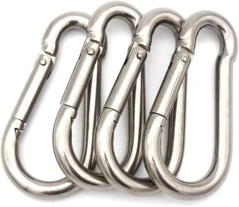 (Pack of 4) Steel Snap Eye Link Spring Hooks.5/16" / 8 mm - 3 1/4x1 1/2" Heavy Duty Multipurpose Carabiners in Saudi Arabia