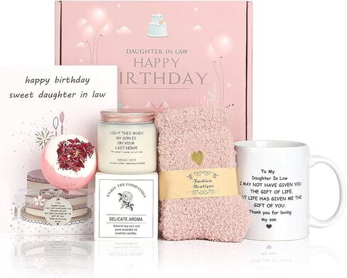 Daughter in Law Gift Baskets - Daughter in Law Birthday Gifts - Daughter in Law Gifts from Mother in Law Father in Law - Birthday Wedding Mothers Day Christmas Gifts for Daughter in Law from Mom Dad in Saudi Arabia