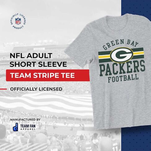 Team Fan Apparel NFL Adult Short Sleeve Team Stripe Tee - Adult T-Shirt for Men & Women with Cotton & Polyester - Tagless in Saudi Arabia