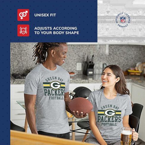 Team Fan Apparel NFL Adult Short Sleeve Team Stripe Tee - Adult T-Shirt for Men & Women with Cotton & Polyester - Tagless in Saudi Arabia