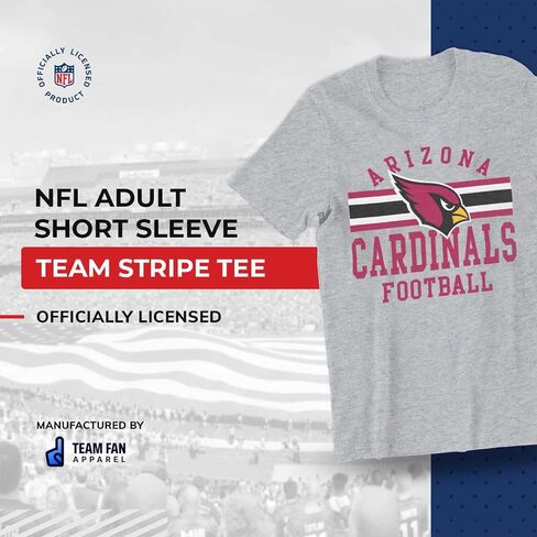 Team Fan Apparel NFL Adult Short Sleeve Team Stripe Tee - Adult T-Shirt for Men & Women with Cotton & Polyester - Tagless in Saudi Arabia