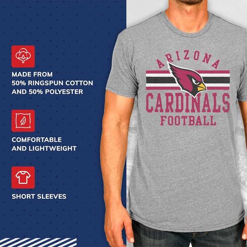 Team Fan Apparel NFL Adult Short Sleeve Team Stripe Tee - Adult T-Shirt for Men & Women with Cotton & Polyester - Tagless in Saudi Arabia