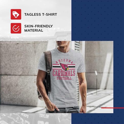 Team Fan Apparel NFL Adult Short Sleeve Team Stripe Tee - Adult T-Shirt for Men & Women with Cotton & Polyester - Tagless in Saudi Arabia