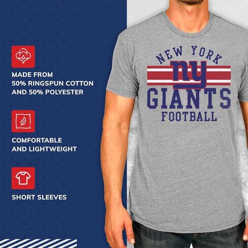 Team Fan Apparel NFL Adult Short Sleeve Team Stripe Tee - Adult T-Shirt for Men & Women with Cotton & Polyester - Tagless in Saudi Arabia