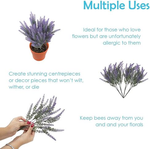 نبات اللافندر المزيف من Houseables، أرجواني، 4 حزم، بلاستيك، صناعي، متجمد، 14 بوصة - 14.5 بوصة، ديكور، حديث، ديكورات رف، للداخلية، الخارجية، المنزل، ملحقات غرفة النوم، المطبخ، غرفة المعيشة in Kuwait