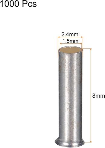 MECCANIXITY 1000 Pcs Non Insulated Butt Connectors 16AWG Wire Connector for Electrical Wire Crimp Ferrule Terminals in Saudi Arabia