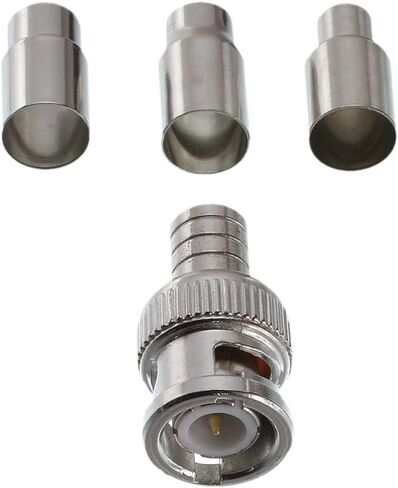Triplett GEM BNC Crimp On Connectors for RG59 PVC, RG6 PVC, and RG6 TFE, Male, 50-Ohm, 10 Pack (301-00TP) in Saudi Arabia
