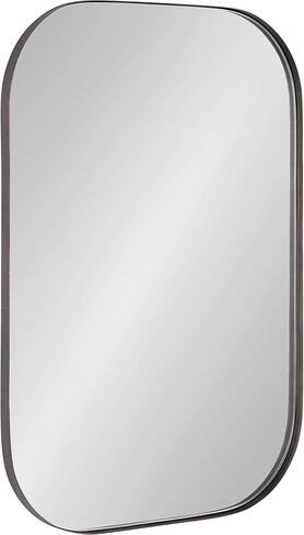 Kate and Laurel Rollo Midcentury Rounded Rectangle Mirror, 20 x 30, Gold, Modern Metal Framed Mirror in Saudi Arabia