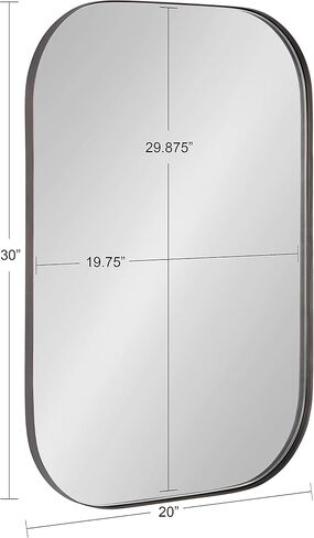 Kate and Laurel Rollo Midcentury Rounded Rectangle Mirror, 20 x 30, Gold, Modern Metal Framed Mirror in Saudi Arabia