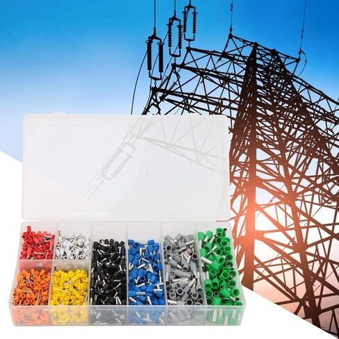 1200PCS Insulated Wire Crimp Terminals Quick Connectors Wiring Spade Cold-Pressed Electrical Terminals Assortment Kit for Marine Auto Use,Terminals in Saudi Arabia