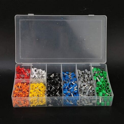 1200PCS Insulated Wire Crimp Terminals Quick Connectors Wiring Spade Cold-Pressed Electrical Terminals Assortment Kit for Marine Auto Use,Terminals in Saudi Arabia