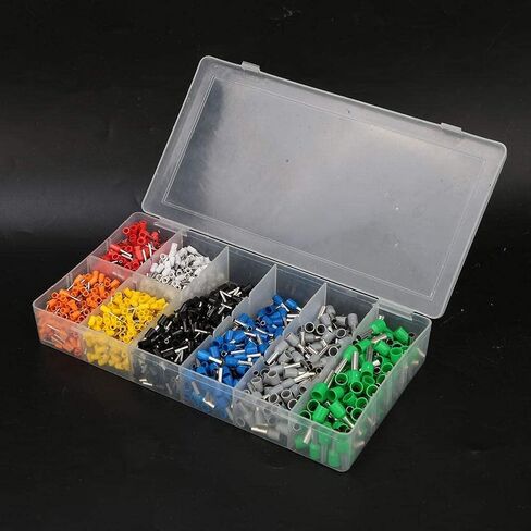 1200PCS Insulated Wire Crimp Terminals Quick Connectors Wiring Spade Cold-Pressed Electrical Terminals Assortment Kit for Marine Auto Use,Terminals in Saudi Arabia