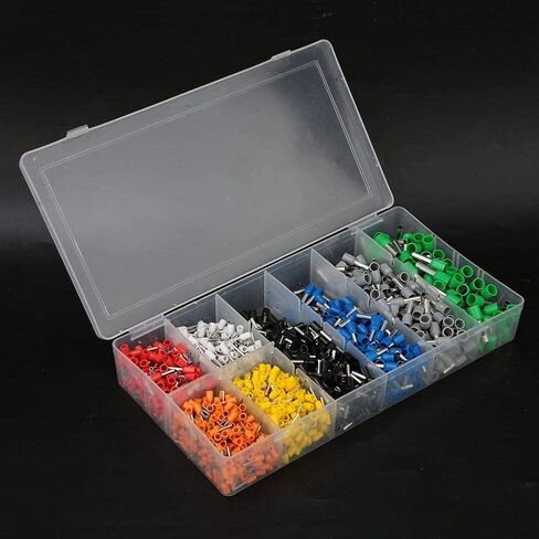 1200PCS Insulated Wire Crimp Terminals Quick Connectors Wiring Spade Cold-Pressed Electrical Terminals Assortment Kit for Marine Auto Use,Terminals in Saudi Arabia