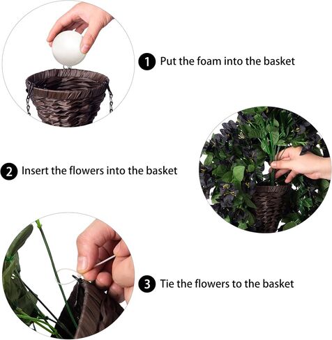 Artificial Fake Outdoor Hanging Flower Plant Baskets for Outside Decoration, Faux Silk Fall Flowers UV Resistant Look Real Bougainvillea Trailing Vines for Porch Patio Balcony Yard, Hotpink in Saudi Arabia