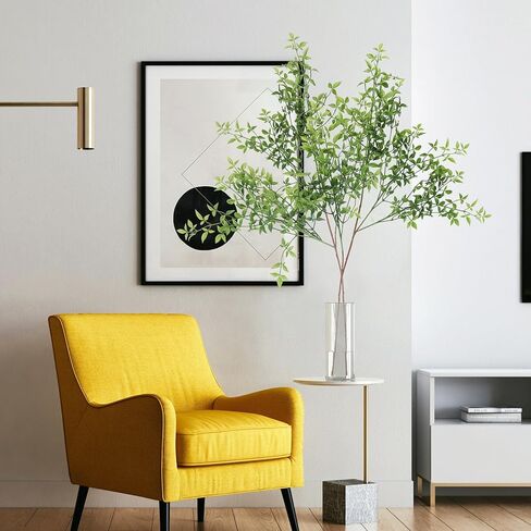 HOHOTIME 2PCS 43.3 "نباتات صناعية داخلية، فروع خضراء صناعية للمزهرية، سيقان خضراء صناعية، فروع صناعية، نباتات غصين وهمية لديكور المنزل ومتجر المكاتب، التخليص in Kuwait