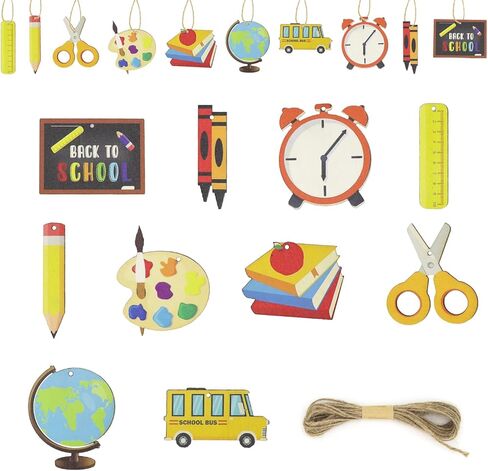 Dohia Back to School Ornaments Wooden Hanging Cutouts Decorations First Day of School Classroom Hanging Decor Teacher Appreciation Decor ST1-XXMZZS (Gnome) in Saudi Arabia