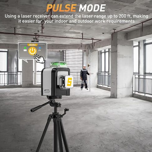 Laser Level 360 self leveling, SAVSEC 12 Lines 3 x 360 Laser Level, 3D Green Self-Level Laser Level Cross Line Alignment Laser Tool with Pulse Mode for Construction and Picture Hanging - 703CG in Kuwait