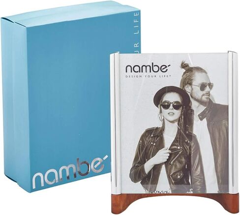 nambe Sky View Picture Frame, 5 by 7 - Inch | Photo Frame with Tempered Glass | Tabletop Display Family, Friends, Wedding Gift, Home Office Décor | Nambe Alloy, Acacia Wood and Glass in Saudi Arabia