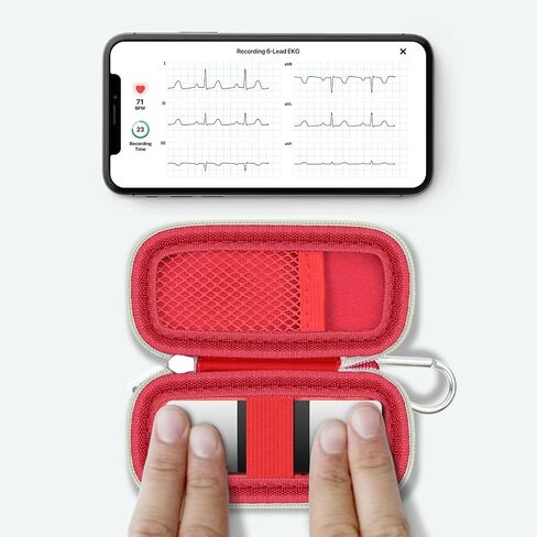 Heart Monitor Case Compatible with AliveCor Kardia Mobile ECG/for KardiaMobile 6L for Apple and Android Device - CASE ONLY (Red) in Saudi Arabia