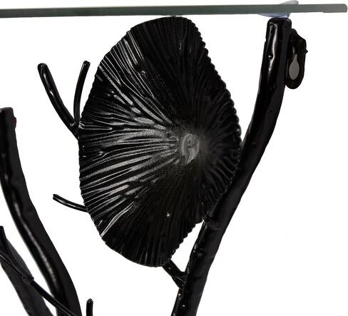 Deco 79 Metal Floral Branch Wall Shelf with Glass Top, 24" x 12" x 16", Black in Saudi Arabia