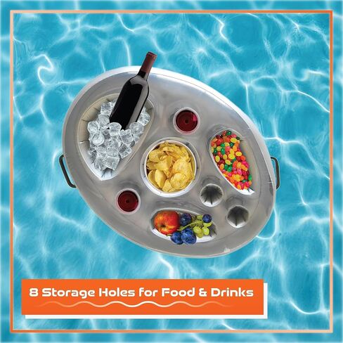 Inflatable Drink Floats for Swimming Pool, Hot Tub, Lake, and Ocean, Floating Tray for Snacks, Cocktails, Beer, Wine, Summer Accessories for Adults in Kuwait