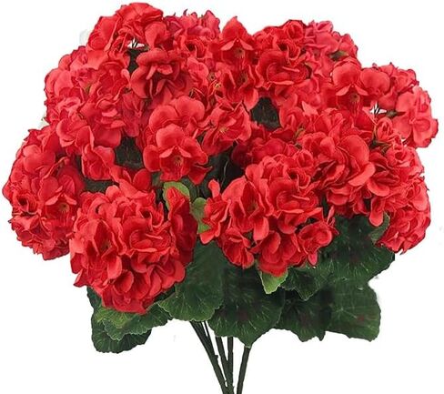 FERIAL4PCS زهور حرير إبرة الراعي الحمراء الاصطناعية في الهواء الطلق نبات بوش زهور صناعية إبرة الراعي لديكور المنزل الأزهار في الهواء الطلق داخلي حديقة فناء قبر مزهرية الجدول المركزية in Kuwait