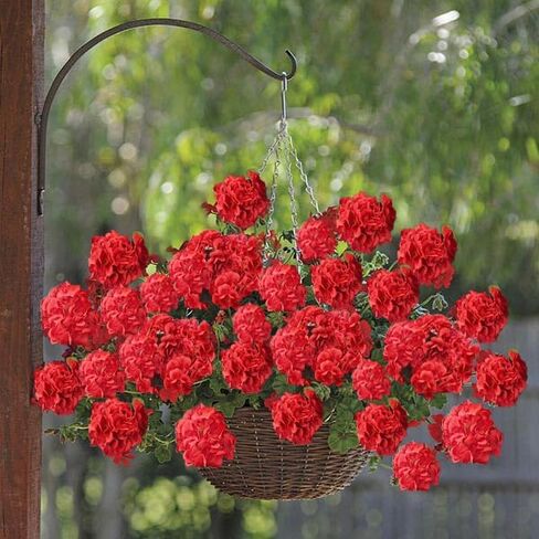 FERIAL4PCS زهور حرير إبرة الراعي الحمراء الاصطناعية في الهواء الطلق نبات بوش زهور صناعية إبرة الراعي لديكور المنزل الأزهار في الهواء الطلق داخلي حديقة فناء قبر مزهرية الجدول المركزية in Kuwait
