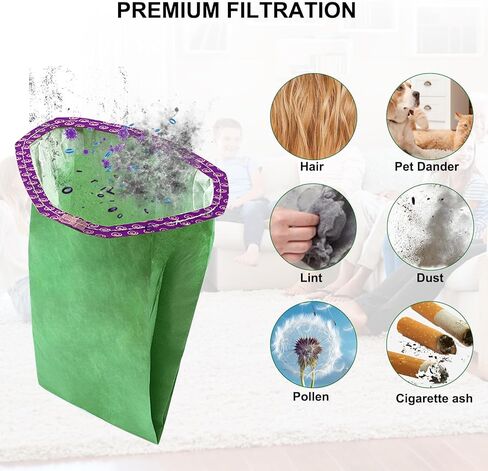 20 حزمة من أكياس المرشحات الدقيقة البديلة 107313 المتوافقة مع مكنسة الظهر ProTeam سعة 10 كوارت: Super Coach Pro 10، GoFit 10 - ياقة مثلثة مفتوحة in Kuwait