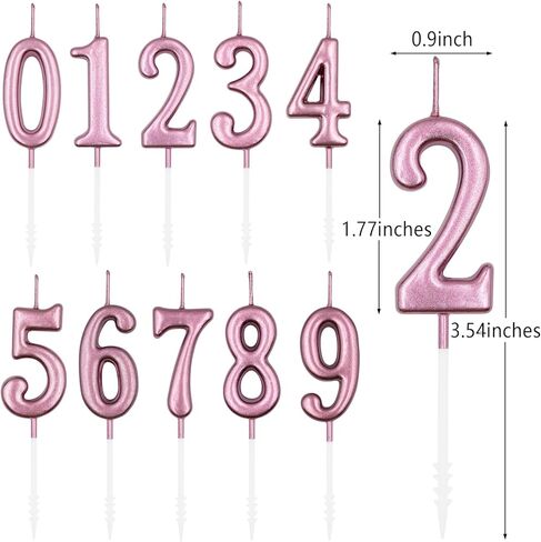 25th & 52nd Birthday Candles, Rose Gold Number 25 52 Candle for Cake, Happy Birthday Cake Topper Decoration for Birthday Anniversary Celebration Party Supplies in Saudi Arabia